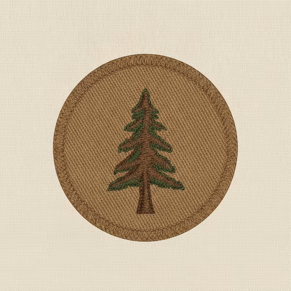 Bronze plan patch with pine emblem