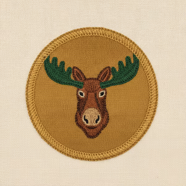 Gold plan patch with moose emblem